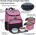 BAGLHER丨Dog Travel Bag, Airline Approved Pet Supplies Backpack, Dog Travel Backpack with 2 Silicone Collapsible Bowls and 2 Food Baskets