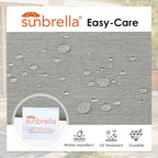 Outdoor Sunbrella Cushions for Patio Furniture Set of 2, 24"x24" Water Repellent Chair Cushions Removable Seat Bottom & Back Cushion Covers for Chair, Sofa, Couch, Specrtum Pebble