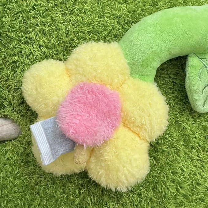 Catnip Refillable Interactive Cat Toy with Crinkle Sound, Flower Kicker Toy for Indoor Cats, Includes 6-Pack Catnip Pouches, Chew, Food Puzzle for Kitten Enrichment
