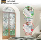 Rainbow Window Privacy Film Decorative, Stained Glass Window Tint for Home, 3D Decals Window Clings for Glass Windows, Static Cling Window Sticker, Suncatcher Window Cover,23.6" by 157.4"