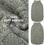 BINGPET Thermal Knitted Dog Sweater for Small Medium Large Dogs,Winter Dog Cat Coat Warm Sweartershirts Outfits,Classic Cable Knit Turtleneck Pullover Dog Jumper Coat Warm Sweartershirts