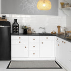 GRANNY SAYS Kitchen Mats for Floor, Kitchen Rugs Non Slip Washable, Runner Rugs for Kitchen Floor, 59" x 17.7", Stain Resistant Comfort Standing Mat Made of 100% Polypropylene, Black - White Stripes