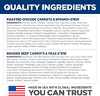 Hill's Science Diet Healthy Cuisine, Adult 1-6, Great Taste, Wet Dog Food, Variety Pack: Roasted Chicken, Carrots & Spinach; Braised Beef , Carrots & Peas Stew, 12.5 oz Can Variety Pack, Case of 12
