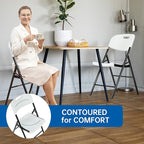 50 Pack Thicker 800 LBS White Folding Chairs, Commercial Grade Folding Chair, Foldable Chairs for Events