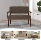 Accent Chair 2 Seat, Arm Chairs with Soft Seat and Armrests for Living Room, Love seat for Dining, Reading, and Waiting Rooms (Brown)