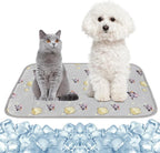 NACOCO Summer Pet Cooling Mat - Cat Dog Cushion Pad Sleeping Cool Comfortable Soft for Pets Kids and Adults (Grey French Bulldog, S)