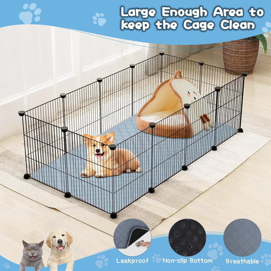 3 Packs Washable Guinea Pig Cage Liners, Waterproof Guinea Pig Pee Pads Reusable Absorbent Bedding Anti Slip Mats for Small Animals Bunny Rabbit Hamster (47 x 24in)