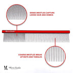 Warren London Detangling Strong Comb for Dogs | 10 inches | Comfort Control Durability and Detail for Small Medium Large Dogs | Ergonomic Dog Cat Grooming Pet Supplies Deshedding Mat Tool