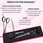 Kenchii Love Left Handed Dog Grooming Scissors, 8 Inch Curved Shears, Dog Scissors for Grooming, Professional Pet Grooming Scissors, Ergonomic & Comfortable