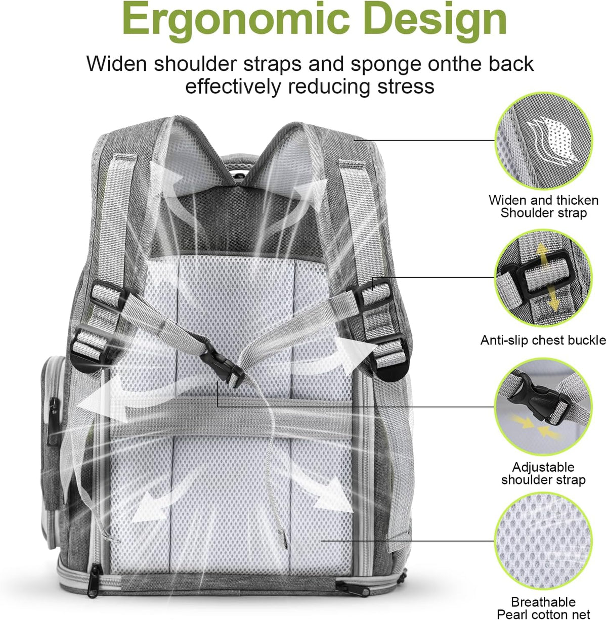 Expandable Cat Backpack,Cat Bubble Backpack Carrier for Carrying Cats, Pets and Small Dogs,Airline-Approved,Designed for Travel, Hiking, Walking,Car （Grey