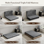 Tri Folding Mattress Twin Size - Memory Foam Tri-fold Mattress, Handle & Non-Slip Bottom, Portable Foldable Sofa Bed Floor Chair for Travel RV Camping Guest Yoga - 4 Inch, 75" 38"x4"