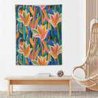 ICMOLYYENLO Boho Green Leaves Tapestry, Mid Century Abstract Tropical Palm Leaves Modern Minimalist Geometric Wall Hanging, Neutral Home Decor Art for Living Room Bedroom Dorm 30x40 Inch