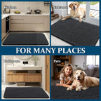 OLANLY Dog Door Mat for Muddy Paws 47x32, Absorbs Moisture and Dirt, Absorbent Non-Slip Washable Doormat, Quick Dry Chenille Mud Mat for Dogs, Entry Indoor Entryway Carpet for Inside Floor, Dark Grey