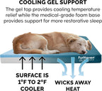 Furhaven Water-Resistant Cooling Gel Dog Bed for Medium/Small Dogs w/ Removable Washable Cover, For Dogs Up to 35 lbs - Indoor/Outdoor Logo Print Oxford Polycanvas Mattress - Deep Lagoon, Medium