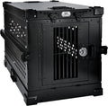 Heavy Duty Fully Collapsible Powder-Coated Aluminum Dog Crate - Small (Black)