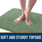 OLANLY Dog Door Mat for Muddy Paws 54x24, Absorbs Moisture and Dirt, Absorbent Non-Slip Washable Doormat, Quick Dry Chenille Mud Mat, Entry Indoor Entryway Carpet for Inside Floor, Olive Green