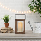Zingz & Thingz Wooden Candle Lanterns, Decorative Light Home Decor, 9" Tall, Rustic Garden