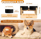 Elevated Ceramic Dog Bowl Set - Raised Dog Bowls with Non-Slip Bamboo Stand - Dog Food and Water Bowl Set - Double Dog Feeding Bowls - Suitable for Small and Medium Dogs - 28.74 OZ - 3.6 CUPS - 850 ML