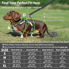 Escape Proof Dog Harness, Dachshund Harness, Reflective Dog Harness with Handle, Durable,Adjustable Vest for Small Medium Large Dogs Walking, Training, and Running Gear (Black,S)