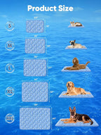 Rywell Dog Cooling Mat 2.0, Ocean Blue,59" x 40" Thick & Durable Cooling Mat for Extra Large Dogs, Long-Lasting Cool with Waterproof & Color-Changing Arc-Chill Tech (Q-Max>0.5) Washable& Non-Toxic
