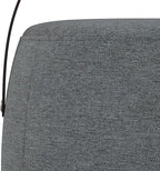 SIMPLIHOME Ramsay 16 inch Wide Contemporary Irregular Footstool in Grey Linen Look Fabric, Fully Assembled for the Living Room