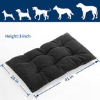 MABOZOO Chew Proof Indestructible Dog Beds for Aggressive Chewers,Durable Dog Crate Pad,Washable Tough Pet Mats for Kennel,Black,XL 28x41 in