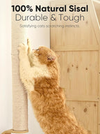 FUKUMARU Cat Wall Scratcher, 60" Tall Wall Mounted Kitten Scratching Post, Sturdy Sisal Climbing Tree for Indoor Large Cats