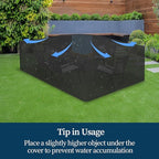 Easy-Going Rectangle Patio Furniture Cover Waterproof Outdoor Dining Table and Chair Cover Anti-UV Outside Sectional Sofa Set Covers (74"L x 47"W x 28"H, Black)