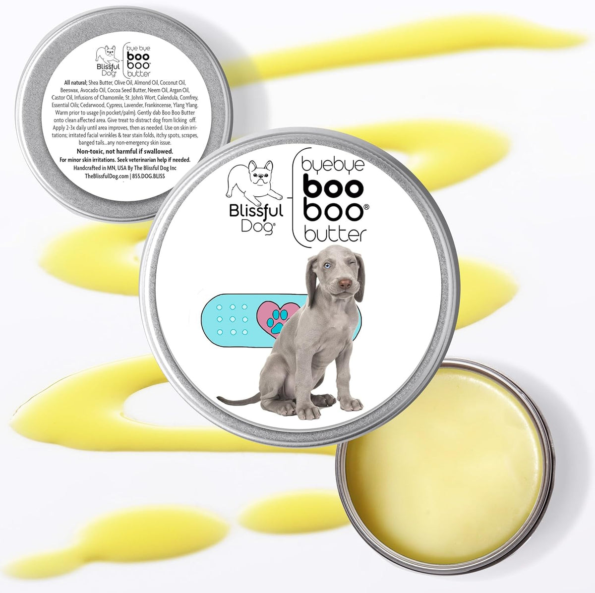 The Blissful Dog 1 oz TIN Weimaraner Booboo Butter