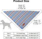 ADOGGYGO Dog Bandanas Boy with Tassels Edges, Stylish Blue Plaid Pet Scarf, Soft Cotton Fabric, Adjustable Reversible Plaid Bandanas for Extra Large Dogs (X-Large)