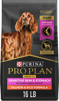 Purina Pro Plan Sensitive Skin and Stomach Dry Dog Food Senior Adult 7 Plus Salmon and Rice Formula - 16 lb. Bag