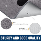 Smiry Dog Door Mat for Muddy Paws, Absorbs Moisture and Dirt, Low-Profile Entryway Mat with Non-Slip Backing, Entry Indoor Outdoor Doormat for Inside Floor (48x30 Inches, Grey, Paw)