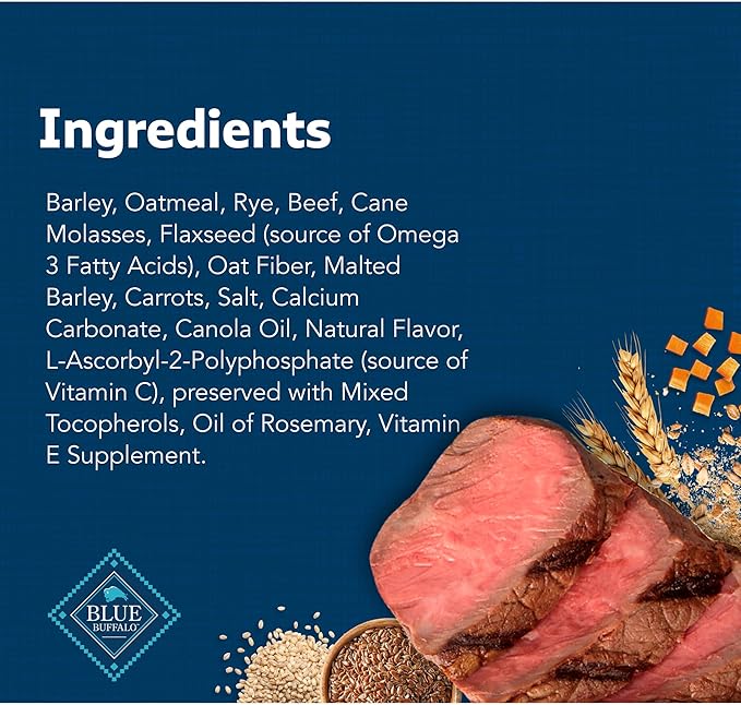 Blue Buffalo Health Bars Crunchy Dog Biscuits, Oven-Baked With Natural Ingredients, Beef, 16-oz Bag