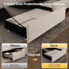 Queen led Bed Frame with 4 Drawers, Upholstered Platform Bed with Solid Wooden Slats Support, No Box Spring Needed, 900 lbs Capacity, Easy Assembly, Velvet Cream