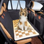 VClife Khaki Plaid Dog Car Bed Mat, Non-Slip Backseat Extender Pet Blanket, Washable Dog Bed Mat for SUVs, Sedans & Small Trucks, Portable Travel Pad for Dogs, Wear Resistant, Pet Friendly, 51"×23.6"