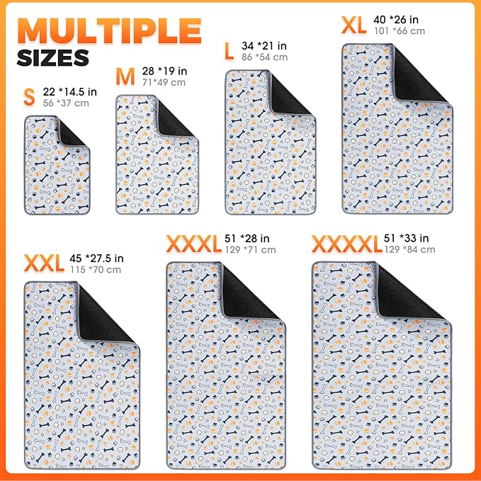 Hompet Washable Pee Pads for Dogs, 40"x26", 2-Pack Thick Heavy Absorbency Reusable Pee Pads Prevent Leakage Non-Slip, Pet Training Pads for Puppy Playpen, Crate, Potty, Floor, Bed, Sofa