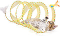Potaroma Spiral Tunnel Cat Toy, Self Play Cat Play Spiral Kitten Collapsible Spring Tunnel Toy for Indoor Cats with Feather and Bell, 20 Inches Unfolded