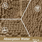 Bcoimo Super Absorbent Cat Door Mat, 24"*17" Anti Slip Mat for Muddy Paws, Pet Rugs for Dirty Paws Washable That Absorbs Moisture and Dirt, for Cat Cage and Pet Resting Carpet