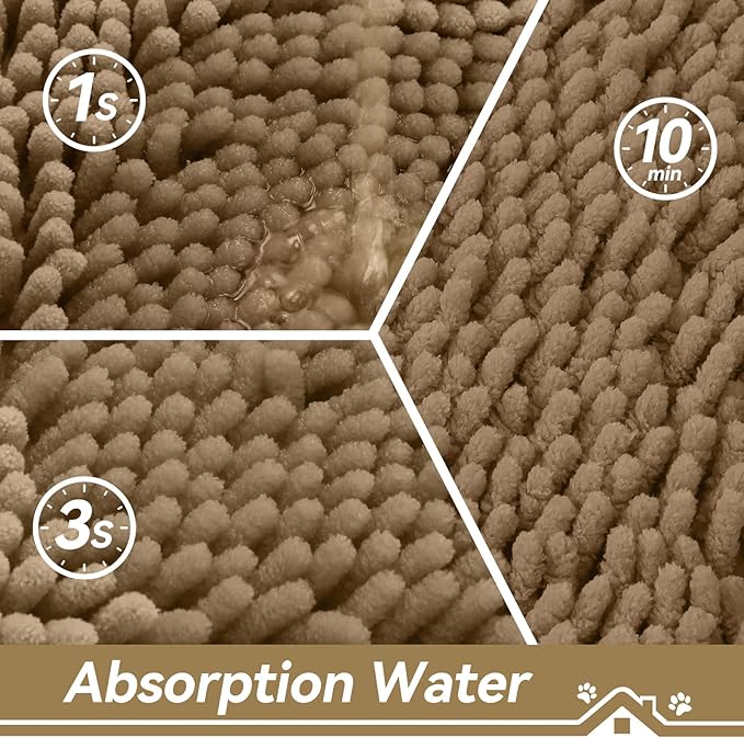 Bcoimo Super Absorbent Cat Door Mat, 24"*17" Anti Slip Mat for Muddy Paws, Pet Rugs for Dirty Paws Washable That Absorbs Moisture and Dirt, for Cat Cage and Pet Resting Carpet