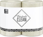 Fantasticlean Microfiber Cleaning Cloth Roll 2 Rolls 120 Pack, Tear Away Paperless Towels, 8" x 8", Reusable Washable Rags, House Kitchen, Pet, Office, Indoor Outdoor, Compact Portable (Off-White)