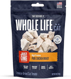 Whole Life Cat Just One Chicken Freeze Dried Cat Treats - Human Grade High Protein Food, Healthy Training Snacks, Freeze Dried Chicken Food Toppers, USA Made Natural Treats - 9 oz (Pack of 1)