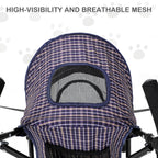 MoNiBloom 4 Wheels Pet Stroller, Easy-Fold Umbrella Shaped Dog Cat Jogger Stroller w/Storage Bag & Visible Mesh for Small/Medium Dogs Cats Plaid
