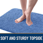 OLANLY Dog Door Mat for Muddy Paws 44x32, Absorbs Moisture and Dirt, Absorbent Non-Slip Washable Doormat, Quick Dry Chenille Mud Mat, Entry Indoor Entryway Carpet for Inside Floor, Cornflower Blue