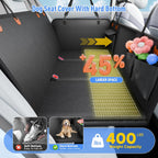 Back Seat Extender for Dogs, Dog Car Seat Cover for Back Seat with Hard Bottom,Waterproof Hammock for Car Pet Backseat Protector,Upgraded PU Leather Material for Car & SUV(Holds 400lbs)