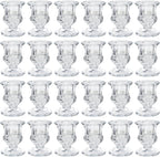 Glass Candle Holders Set of 24- Clear Candlestick Holders & Taper Candle Holders for Wedding Centerpiece Table Decorations, Valentines Day Decor, Party and Romantic Dinner