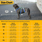 Escape Proof Dog Harness, No Pull Reflective Harness with Lift Handle,Adjustable Pet Vest with Front and Back Leash Clips for Small Medium Large Dogs Walking Hiking Training (Sea Blue,L)