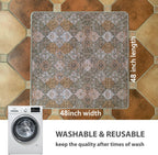 nunubaby Washable Pee Pads for Dogs, Stylish, Non-Slip and Leak-Proof Pee Pads. Reusable Potty Pads for Dogs for Crates and Floors.(Brown/Multi, 48" x48")