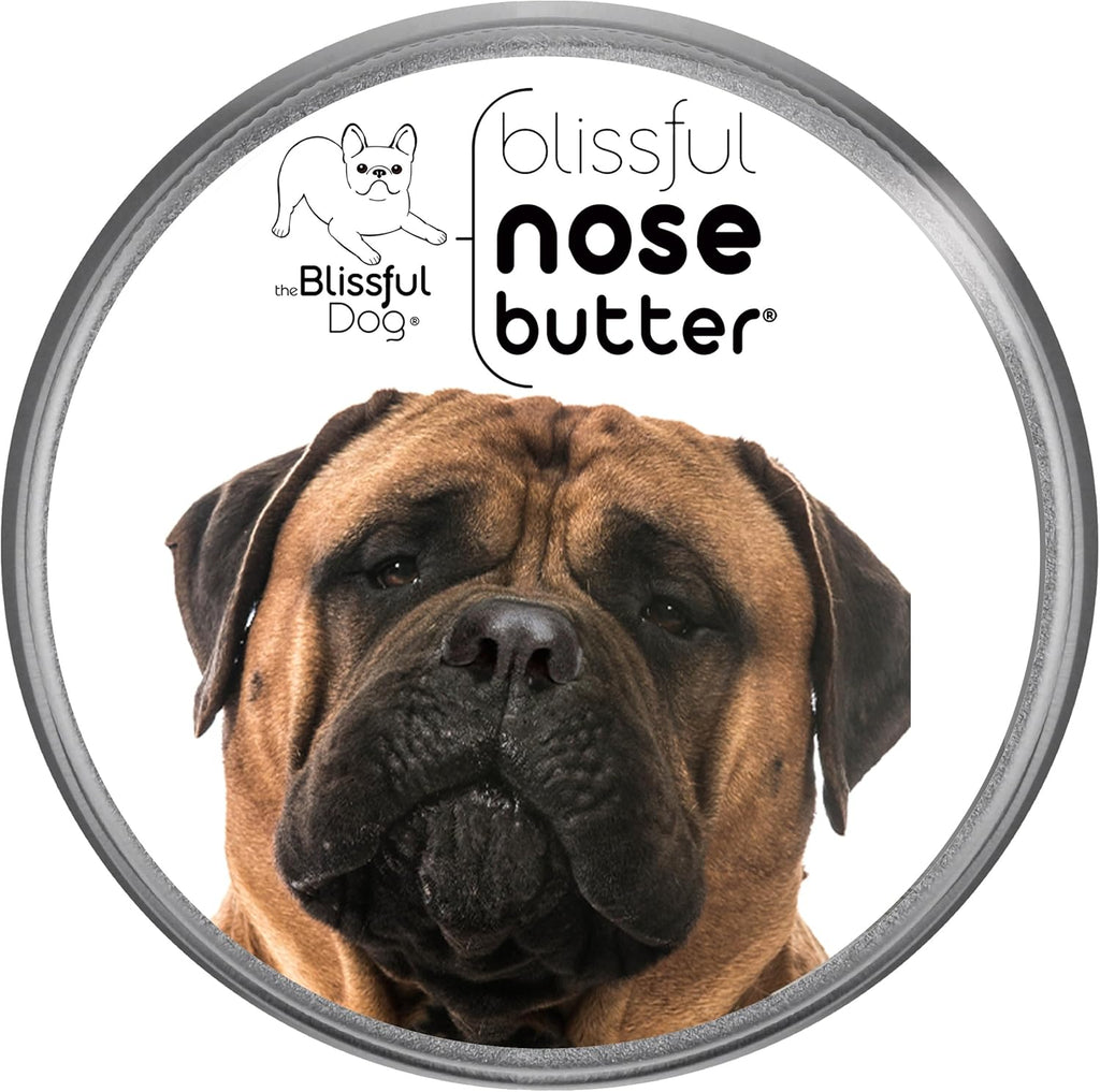 The Blissful Dog Bullmastiff Nose Butter for Dry, Cracked Skin, Lick-Safe Dog Nose Balm with Moisturizing Shea Butter, Almond, Olive, and Essential Oils, Pet Supplies, Uncented, 2 oz.