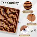 Snuffle Mat for Dogs, Dog Puzzle Mat, Interactive Dog Toys for Enrichment,Sniff Mats with Non-Slip Backing,Suitable for Breeds and Sizes of Dogs (Brown, 17" X 15")