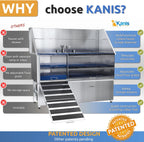 KANIS Professional Dog Washing Station - 304 Stainless Steel Pet Wash Sink & Grooming Bath Tub for Home with Ramp, Shower, Floor Grate, Storage Drawers, and Faucet for Large, Medium & Small Pets